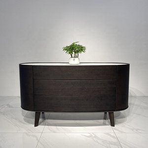 Table <span class=keywords><strong>de</strong></span> chevet minimaliste italienne en bois massif cendré avec plateau en verre trempé - Product Image 2