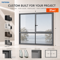 Ventana Corredera de Compresión de Aleación de Aluminio con Rotura de Puente Térmico Horizontal y Vidrio Templado para Uso Residencial en Cocinas