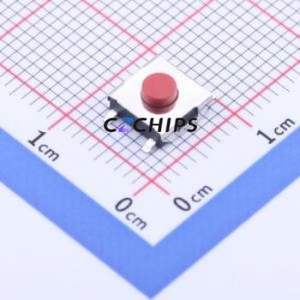 YTS1S0042CRG00 Tactile Switch SMD-4P,6.2x6.2mm Switch Single Pole Single Throw Round Button 2.5N Vertical Mount - Product Image 1