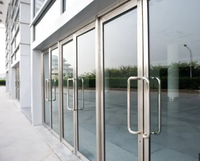 Portes battantes commerciales NFRC AS2047 CE TOMA KFC, portes doubles extérieures, portes en verre et aluminium pour espaces publics