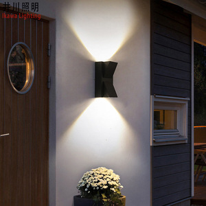 Lámpara de pared para exteriores Ikawa Lighting GP-ABS041, ABS, impermeable, doble cabezal, luz superior e inferior, para balcón, terraza, pasillo - Product Image 1