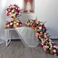 Oferta Especial: Arreglo Floral de Rosas de Seda Realistas Hechas a Mano en Rojo Intenso y Morado Real para Centro de Mesa de Arco de Boda