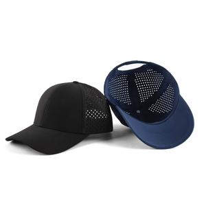 Promotionnel de haute qualité respirant couleur unie blanc plaine découpé au Laser trou Golf corde chapeau 5 panneaux Baseball perforé chapeau - Product Image 2