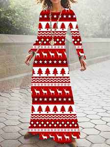 Impression à la demande Nouvelle <span class=keywords><strong>robe</strong></span> <span class=keywords><strong>de</strong></span> Noël imprimée numérique 3D à manches longues d'automne et d'hiver - Product Image 6