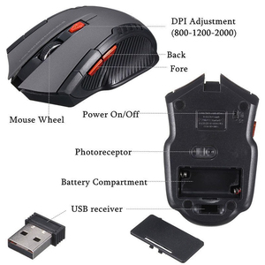 Ratón profesional ergonómico para juegos, ordenador de escritorio, PC, <span class=keywords><strong>ratones</strong></span> inalámbricos para ordenador portátil, ratón inalámbrico para juegos, ratón óptico 2,4G 6D - Product Image 4