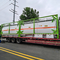 Conteneur-citerne ISO en acier au carbone Q235B de 40 pieds, 50 m3, 4 compartiments, pour diesel, à faible résidu d'huile, personnalisable