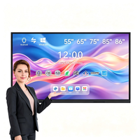Pizarra Interactiva Antideslumbrante de 55 Pulgadas con Certificación CE, FCC, RoHS y CCC, Cámara Integrada de 48MP, 8 Micrófonos para Reuniones Remotas y Exhibiciones