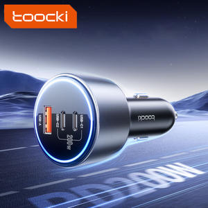 Toocki 200W Max caricabatterie per auto 3 porte 2USB-C 1USB-A con Display a LED accendisigari ricarica rapida per Tablet nel veicolo - Product Image 1