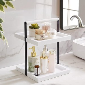 <b>Wooden</b> Bathroom Storage Rack With Metal Frame 60X70cm Multi Layer Organizer For <b>Desk</b> And Sink Area - Product Image 2
