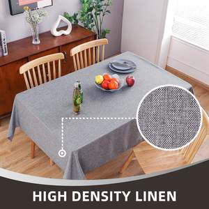 ผ้าปูโต๊ะผ้าลินินกันน้ำสีเทาตกแต่งเป็นรูปสี่เหลี่ยมผืนผ้าดูแลง่ายสำหรับห้องครัว - Product Image 6