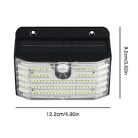 Lampe murale solaire étanche tout-en-un avec panneau solaire, capteur de mouvement PIR, lampe LED pour porche avant, garage, villa, cour