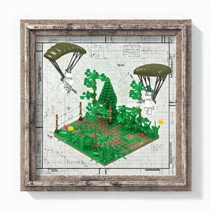 Ensemble de blocs de construction militaires en ABS, mini-soldat parachutiste, scène de <span class=keywords><strong>bataille</strong></span> en forêt, briques de jeu pour enfants, cadeau - Product Image 3