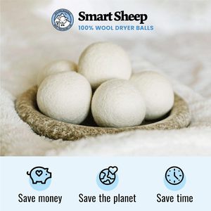 Lot <span class=keywords><strong>de</strong></span> 6 boules <span class=keywords><strong>de</strong></span> séchage en <span class=keywords><strong>laine</strong></span> naturelle XL Premium primé Adoucisseur <span class=keywords><strong>de</strong></span> <span class=keywords><strong>laine</strong></span> <span class=keywords><strong>de</strong></span> mouton intelligent Sèche-linge Remplace les feuilles <span class=keywords><strong>de</strong></span> linge Disques Lavage - Product Image 6