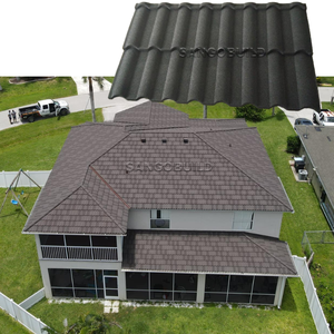 Matériaux de toiture résistants au vent, bardeaux métalliques imperméables, flashing de toiture, tuiles de toiture revêtues de pierre pour maison <span class=keywords><strong>américaine</strong></span> - Product Image 1