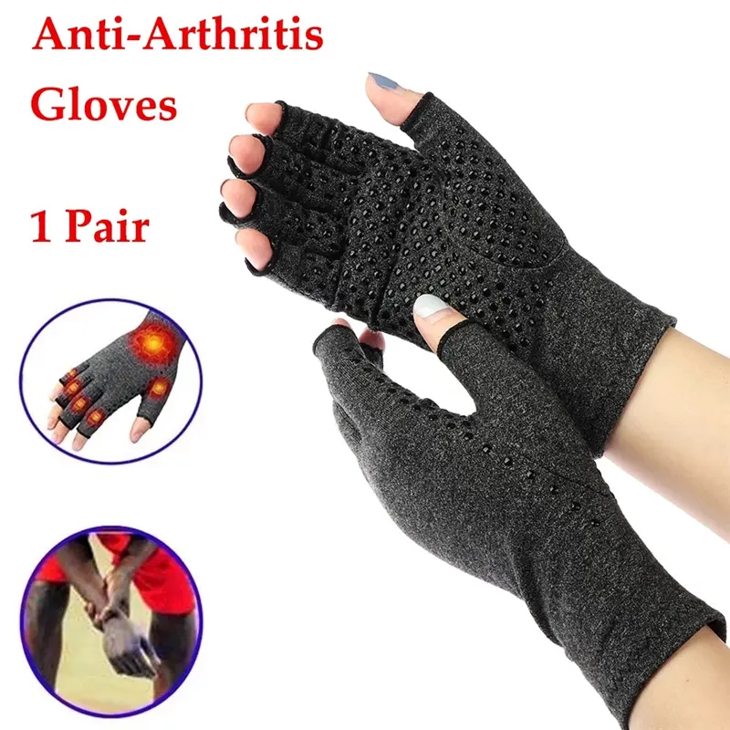 Artrit eldiven sıkıştırma ortak parmak ağrı kesici el bilek desteği Brace ortak bakım açık bisiklet spor eldiven R0731