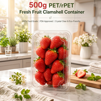 Boîte en PET transparente ventilée de 500 g approuvée par la FDA pour l'emballage des fraises fraîches