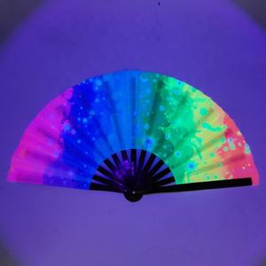 Éventail pliant en bambou holographique peint FAREA de haute qualité, 33 cm, décoration réfléchissante, éventail de <span class=keywords><strong>rave</strong></span>, spectacles, cadeaux - Product Image 5