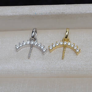 Pendentif en argent S925 minimaliste pour femme avec plateau vide pour perle de 12-13 mm, accessoires de bijouterie semi-finis 4057 - Product Image 3