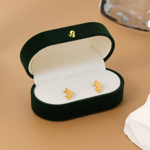 Bijoux unisexes créatifs, boucles d'oreilles en forme de puzzle en acier inoxydable plaqué or 18 carats, en or et en argent - Product Image 4