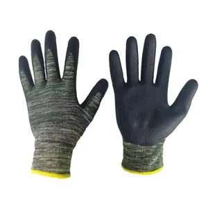 Contrast Aramid Knitted Heat Resistant Gloves Palm Coated Micro Foam Nitrile