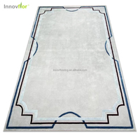Tapis de sol de luxe à poils longs, forme carrée, 100% laine/acrylique, tufté à la main, antibactérien, imperméable, pour salle de jeux