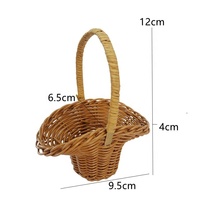 Mini paniers de rangement en rotin et PP, paniers à fleurs, paniers cadeaux, paniers à fruits, paniers à œufs de Pâques en osier avec poignées
