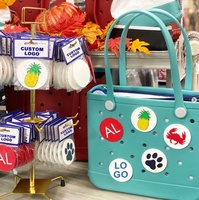 Sac fourre-tout en PVC vierge pour maquillage, nouveau design, personnalisable avec logo, vente en gros, avec insert de plage en silicone, accessoires de breloques Bogg Bag disponibles