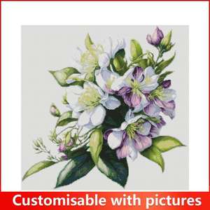 Kits de Broderie au Point de Croix Motif Bouquet NKF avec Outils, Tissu Aida Pré-imprimé ou à <span class=keywords><strong>Broder</strong></span>, Ensemble de Broderie DIY, Artisanat Artistique, <span class=keywords><strong>Toile</strong></span> à <span class=keywords><strong>Broder</strong></span> - Product Image 2