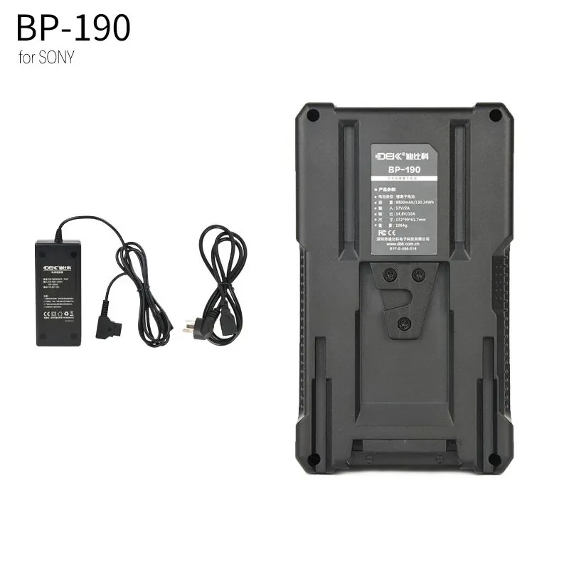 BP190 190Wh 14.8V professionelle kamera stabilisator monitor fotografie licht v montieren batterie mit ladegerät