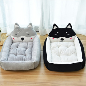 Cama de Felpa Suave para Mascotas, Diseño de Cara de <span class=keywords><strong>Perro</strong></span> <span class=keywords><strong>Akita</strong></span>/Shiba Inu, Lavable, para Gatos y Perros, Marca Privada, Logotipo Personalizado - Product Image 4