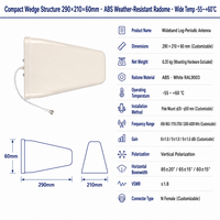 Antenne Yagi large bande 698-4000 MHz, polarisation verticale, 50W, connecteur N femelle, antenne directionnelle, couverture extérieure 2G 3G 4G 5G LTE