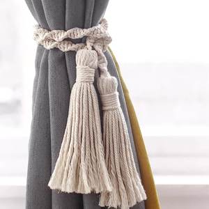 Boho <span class=keywords><strong>Macrame</strong></span> tenda Tiebacks ghirlanda di perline di legno con nappe corda per <span class=keywords><strong>tende</strong></span> decorazioni per la fattoria accessori per <span class=keywords><strong>tende</strong></span> con frange per la stanza - Product Image 2