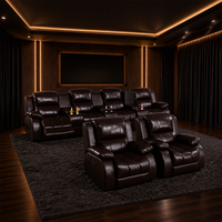 Fauteuil de cinéma moderne à quatre fonctions inclinables, avec accoudoirs en diamant, appuie-tête réglable, pour villa, home cinéma, fauteuil inclinable électrique, sièges de cinéma