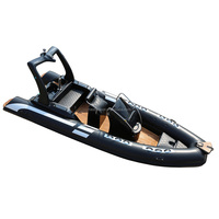 Bateau semi-rigide de luxe chinois de 5,8 m en Hypalon avec moteur hors-bord de 115-150 CV, coque en fibre de verre, yacht sportif pour applications fluviales et loisirs sportifs