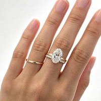 Bague de Fiançailles et de Mariage en Or Rempli 14K avec Moissanite VVS1 Certifiée GRA 3 carats, Coupe Ovale, Bijoux Fins Personnalisés de Luxe en Gros