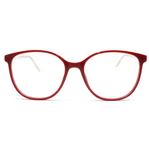Desain baru gaya busana Retro untuk pria dan wanita bingkai kacamata asetat