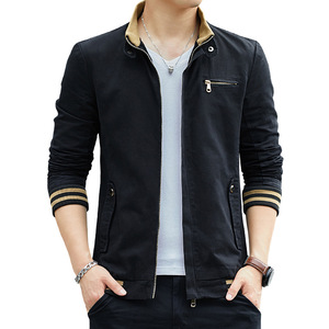Nuova primavera autunno giacca Casual da <span class=keywords><strong>uomo</strong></span> giacche da <span class=keywords><strong>uomo</strong></span> alla <span class=keywords><strong>moda</strong></span> lavate in puro cotone giacche da <span class=keywords><strong>uomo</strong></span> Bomber giacca da <span class=keywords><strong>uomo</strong></span> sottile - Product Image 4