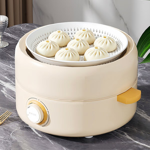 <b>Steamer</b> With Perforated Tray 2 Layers Plastic Food Grade PP Material For Steaming Buns Dumplings Fruits Home Use - Product Image 1