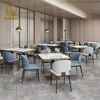 Mobilier commercial Chaises de restaurant en cuir Hôtel durable de luxe Restauration rapide Restaurant Table Chaise Combinaisons Café