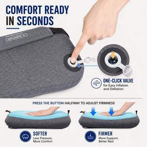 Hikenture Verstellbare Härte Baumwolle Aufblasbares Kühlendes Tragbares Strandkissen Eingebauter Sandsack Abnehmbarer Bezug Ergonomisches Design - Product Image 5