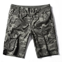 फैशन पुरुषों की Camo कार्गो शॉर्ट्स लोचदार कमर के साथ ज़िप मक्खी Chino शॉर्ट्स