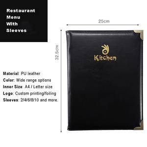 कस्टम लोगो प्रिंटिंग गोल्ड फोइल रेस्तरां मेनू धारक वाइन सूची pvc आस्तीन सम्मिलित मेनू पृष्ठ pvc आस्तीन सम्मिलित करें - Product Image 6