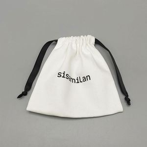 Wholesale Promotional Reusable Custom Logo Gift Jewelry Packaging Pouch Muslin Organic <b>Canvas</b> Cotton <b>Drawstring</b> <b>Bag</b> - Product Image 6