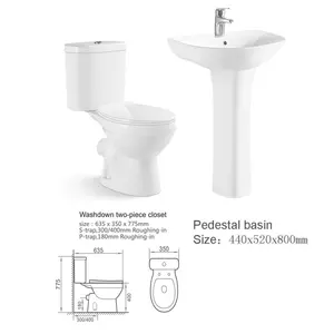 Medyag Bathroom Suit 2 Piece Toilet Pedestal Basin Sets Sanitary Ware Ceramic Inodoro Toilet Bowl