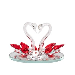 Ornement de voiture en cristal Cygne, design couple, décoration de mariage, cristal blanc transparent, style contemporain - Product Image 5