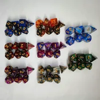 Ensemble de dés polyédriques en acrylique de qualité supérieure pour D&D - 7 pièces - Logo personnalisé bicolore - 16 mm - Durable - Fantasy RPG Pathfinder Terrazoom Dice-008