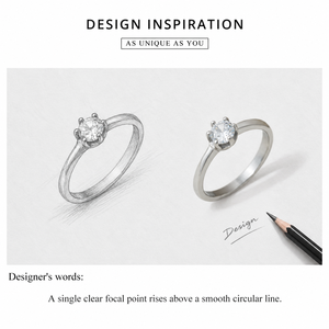 <b>Stainless</b> <b>Steel</b> <b>Ring</b> Round Solitaire Silver-colored appearance with Zircon - Product Image 5