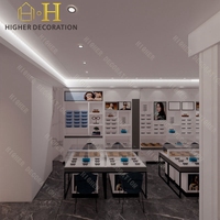 Plateau de présentation de lunettes en marbre blanc de luxe léger pour opticien, vitrine à lunettes, mobilier de magasin d'optique