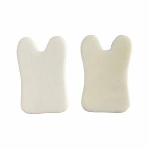 Blanco natural xiuyan Jade raspado gua sha blanco Jade Guasha herramientas Gua Sha tablero para masaje facial Gua Shafor cara - Product Image 1