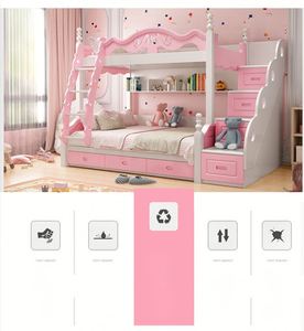 <strong>Hello</strong> <strong>Kitty</strong> Princess Bunk <strong>Bed</strong> Small Apartment Solid Wood Foot Slide Children <strong>Bed</strong> - Product Image 5